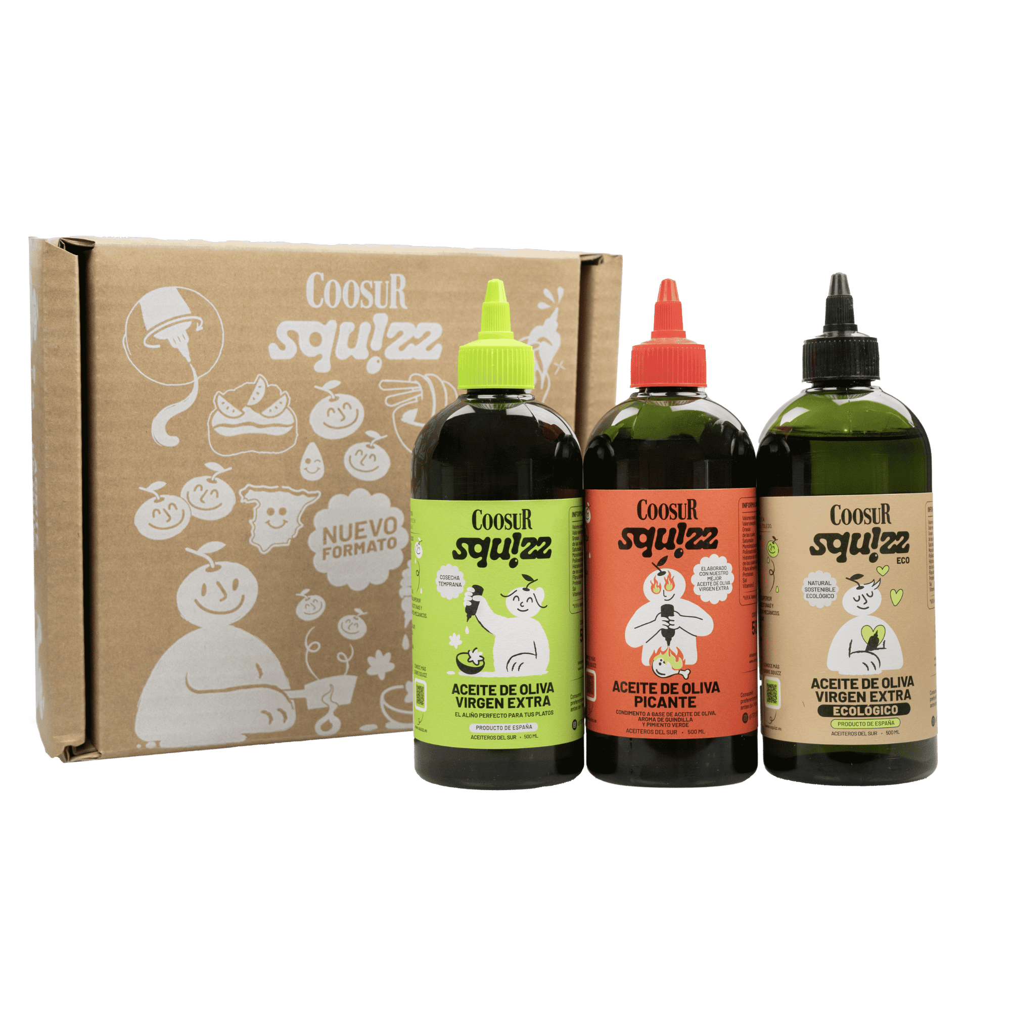 Pack Coosur Squizz 3x500 ml | Cosecha Temprana , Ecológico y Picante