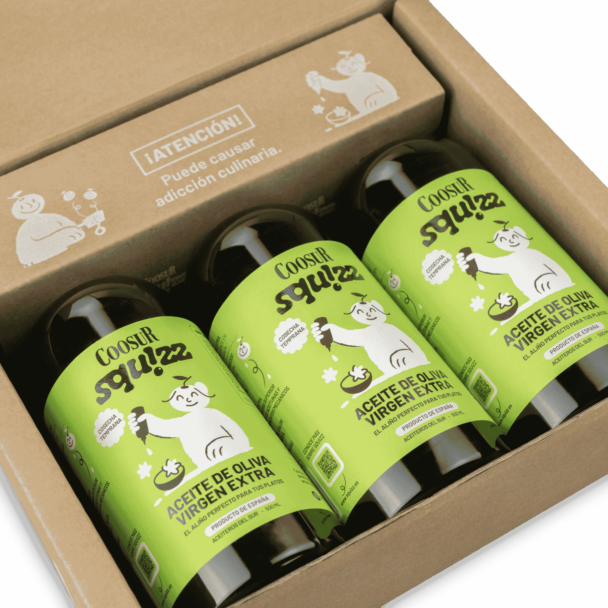 Pack Aceite de Oliva Virgen Extra Cosecha Temprana Coosur Squizz 3x500 ml