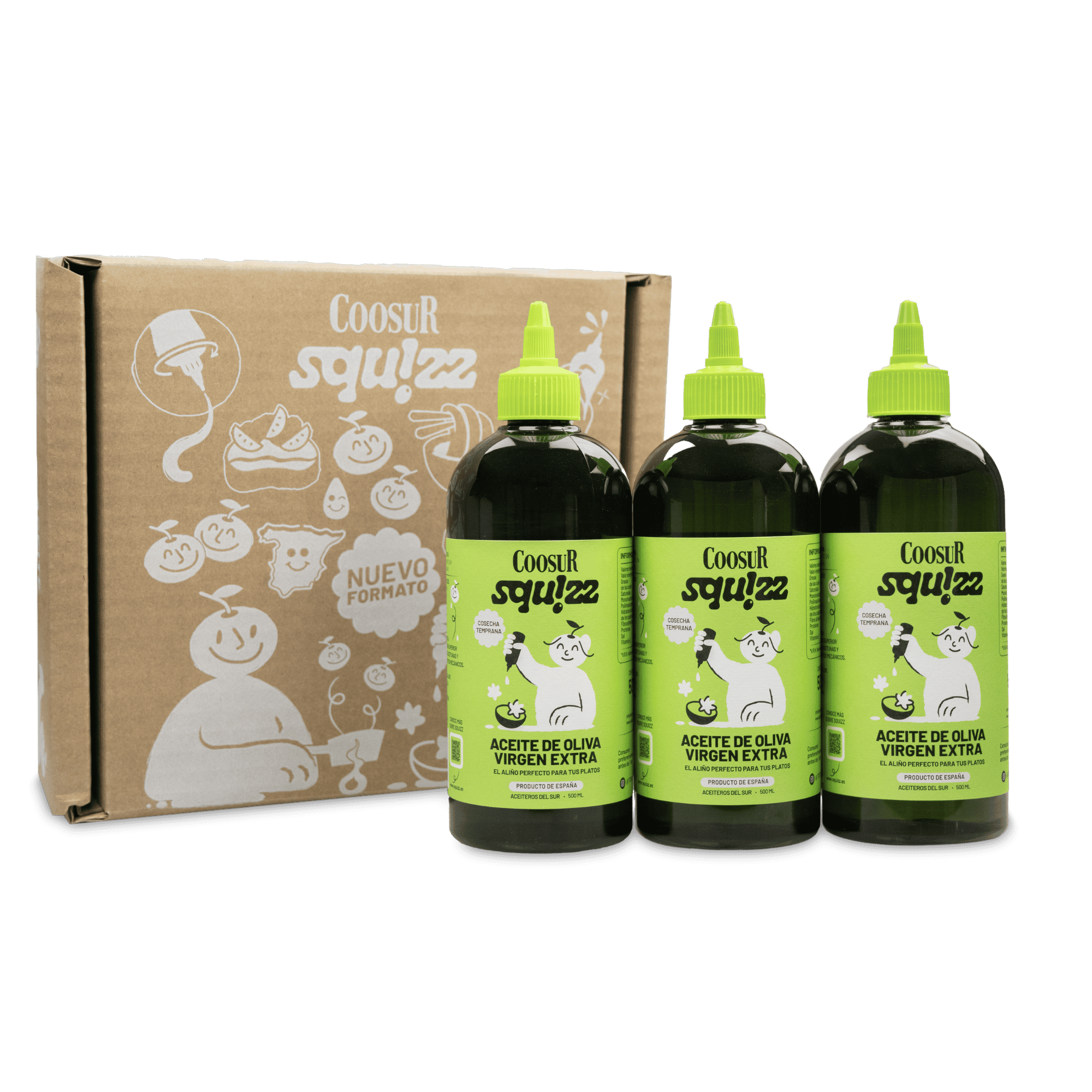 Pack Aceite de Oliva Virgen Extra Cosecha Temprana Coosur Squizz 3x500 ml